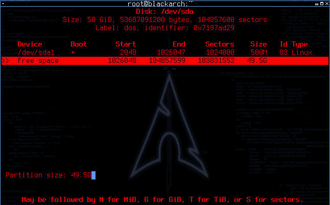 Figure 23 showing How to Install BlackArch Linux in VMWare Workstation 15 written by thewhiteh4t