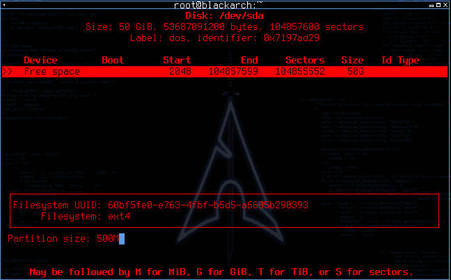 Figure 20 showing How to Install BlackArch Linux in VMWare Workstation 15 written by thewhiteh4t
