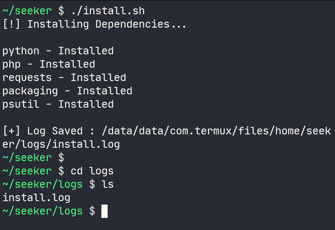 Figure 5 showing How to Install Seeker on Termux in 2025 - The Complete Guide (Step-by-Step) written by thewhiteh4t