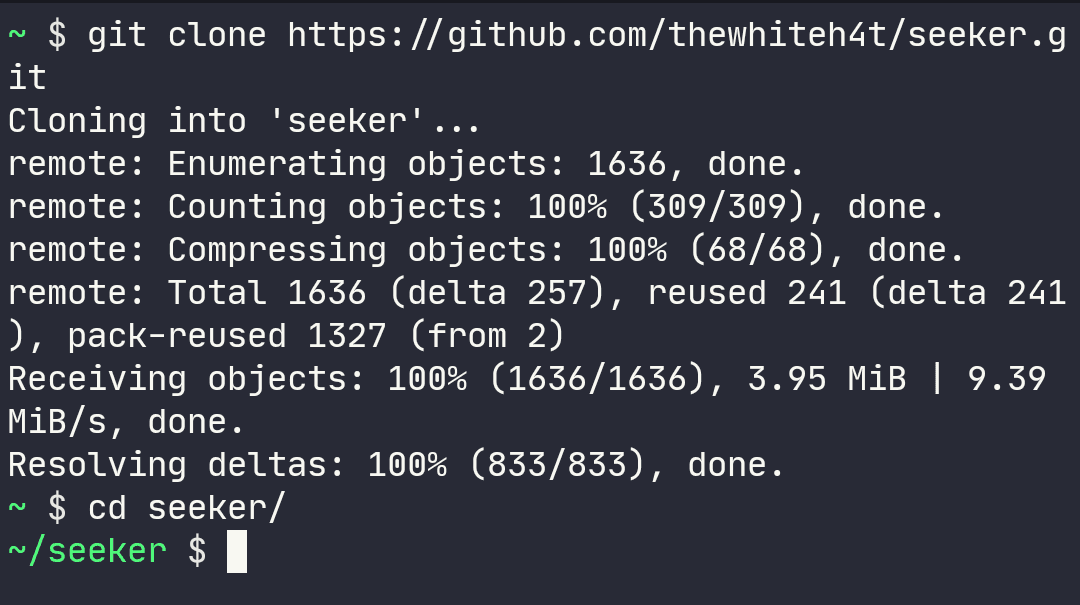 Figure 3 showing How to Install Seeker on Termux in 2025 - The Complete Guide (Step-by-Step) written by thewhiteh4t